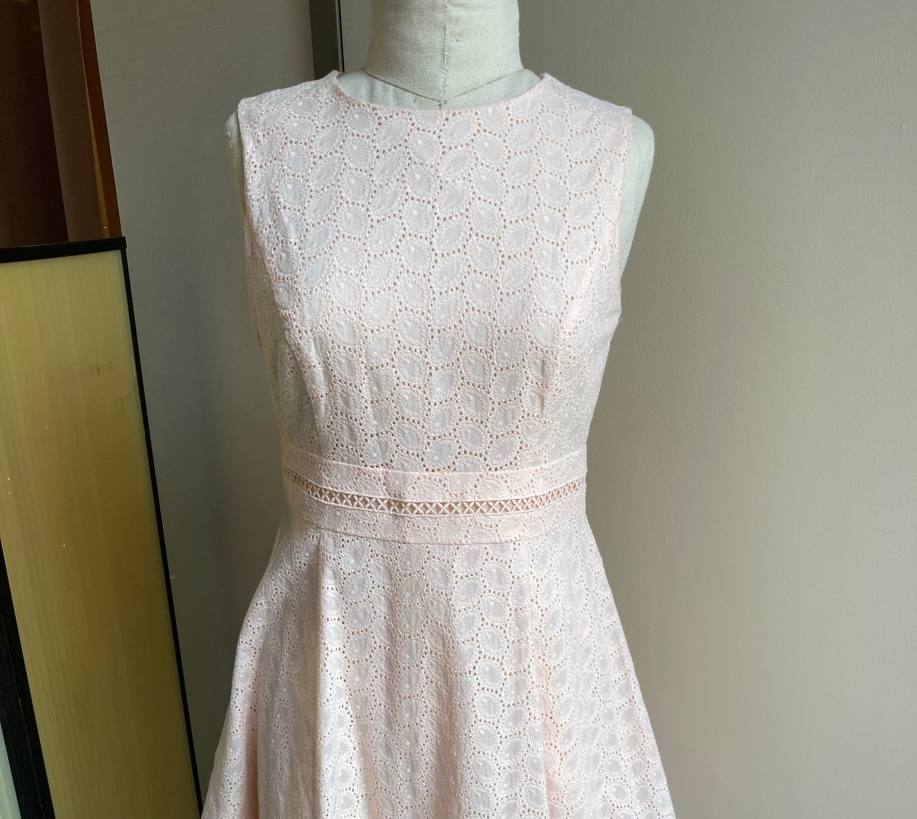 
  
  Calvin Klein Peach Eyelet Dress-Size 4
  
