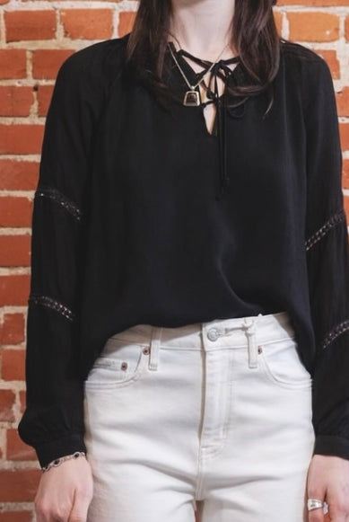 
  
  Lace Up Peasant Top
  
