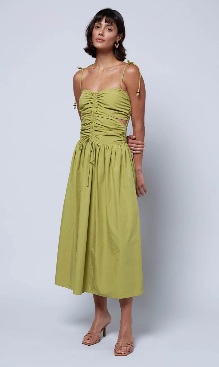 
  
  Green Drawstring Detail Dress
  
