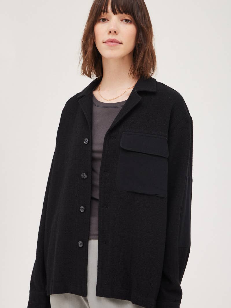 
  
  Texture Rayon Linen Jacket
  
