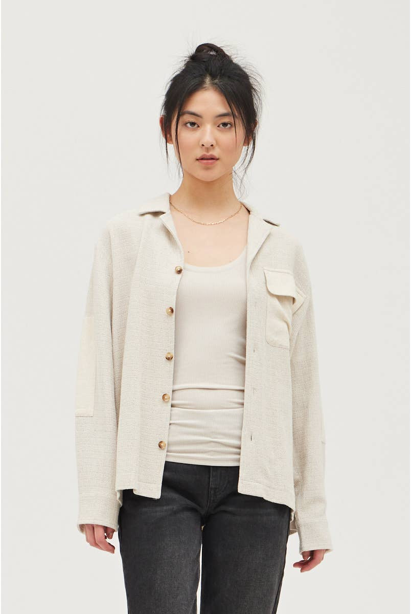
  
  Texture Rayon Linen Jacket
  
