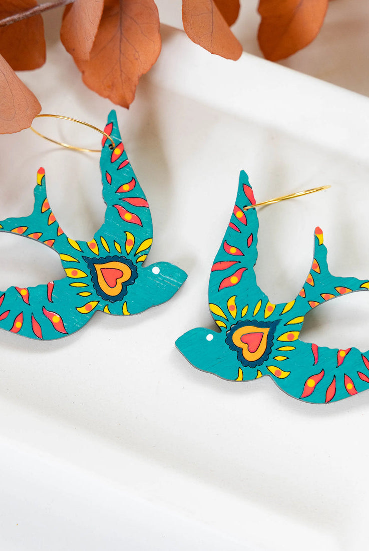 
  
  Turquoise Sparrows Earrings
  
