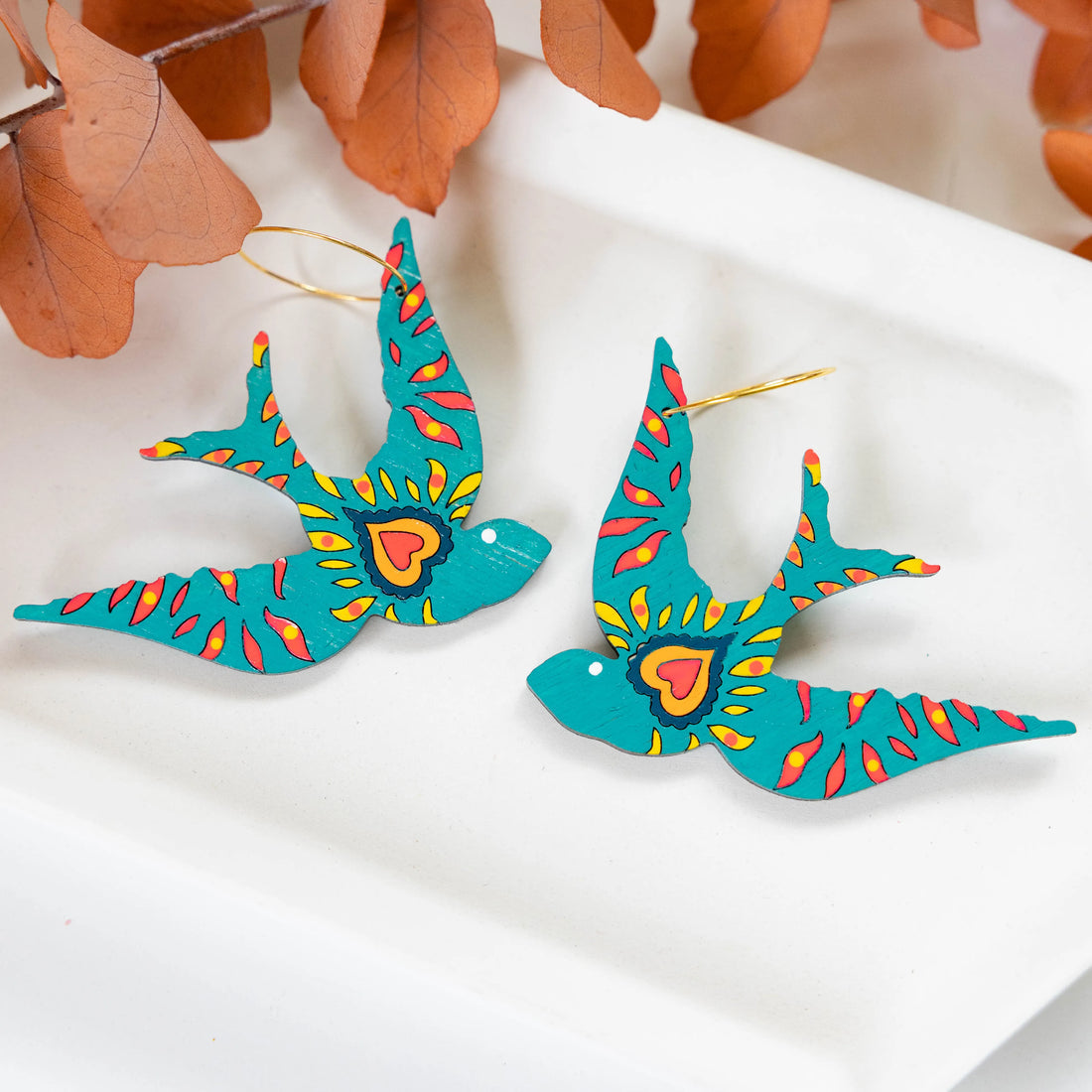 
  
  Turquoise Sparrows Earrings
  
