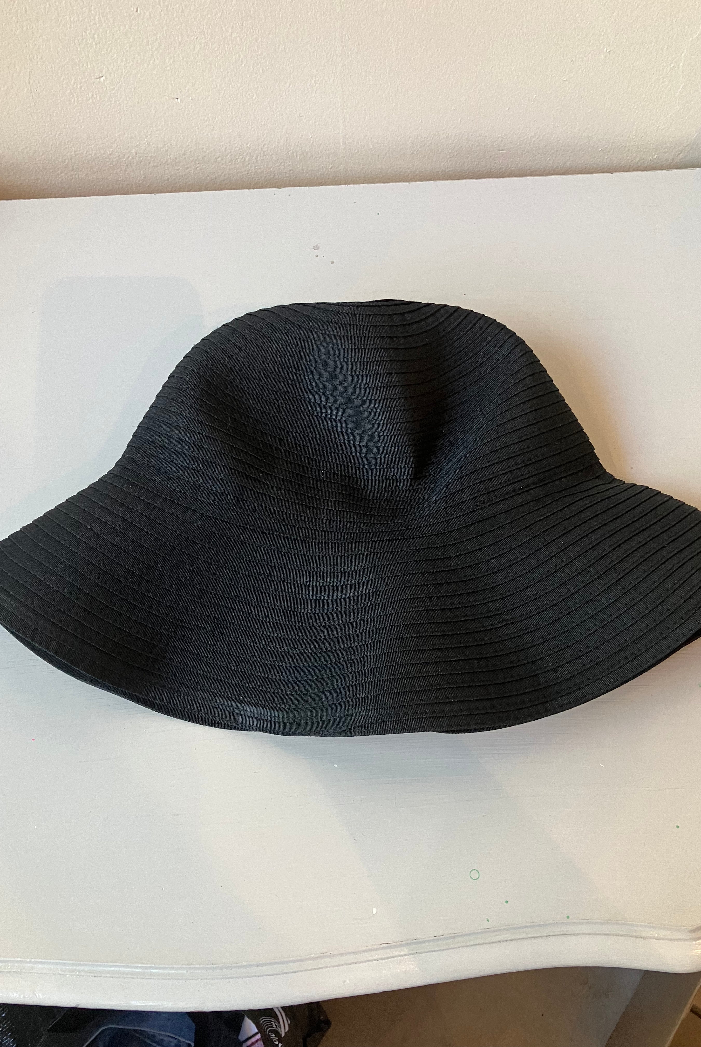 
  
  Upcycled Black Bucket Hat
  
