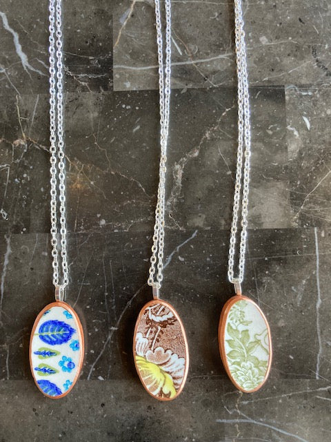 Broken Plate Oval Necklace