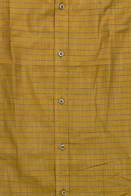 
  
  Yellow Stripe Short Sleeve Button Down Shirt
  
