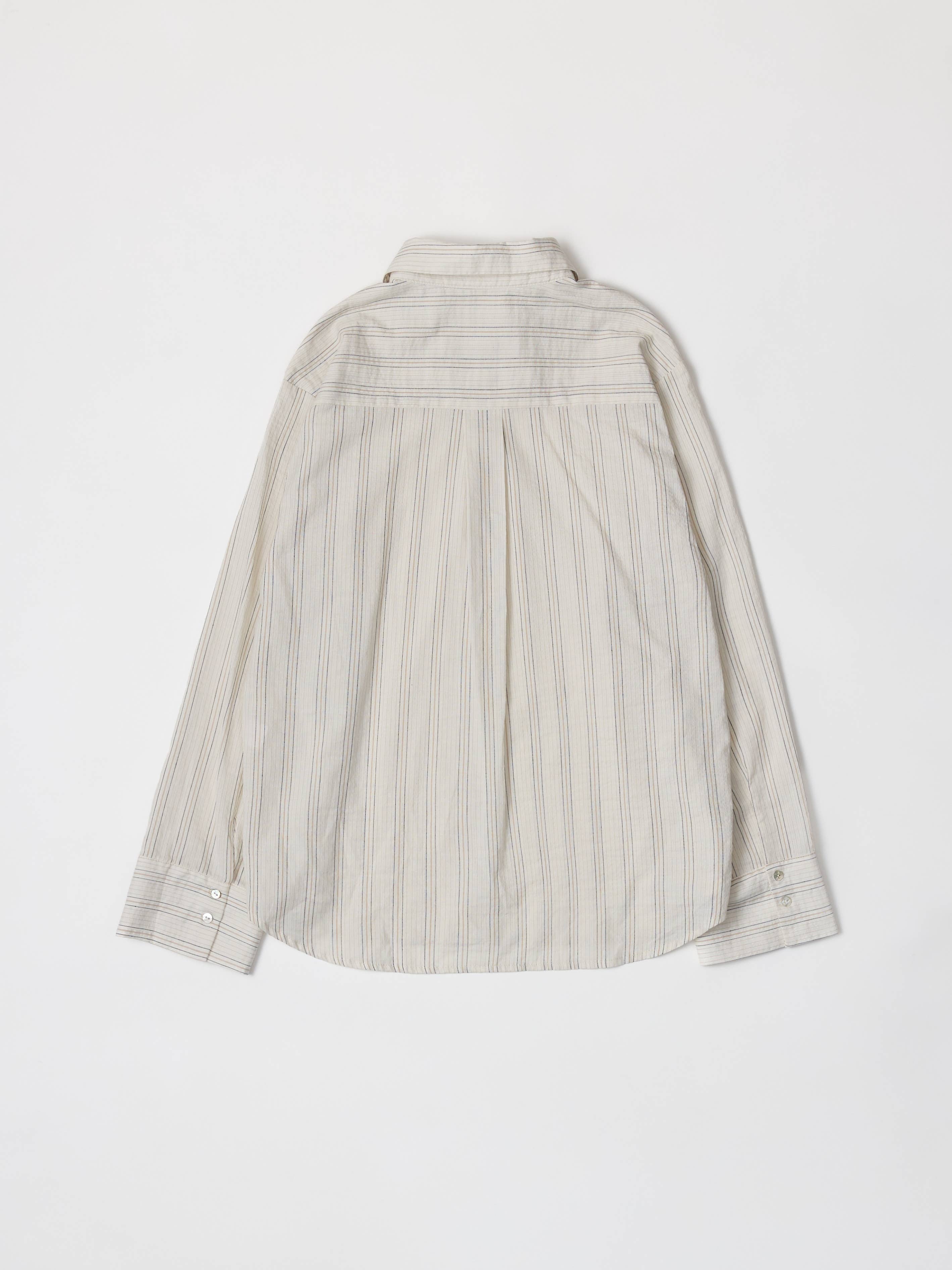 
  
  The Joanne Top | Striped Linen Blend Button-Down Shirt
  
