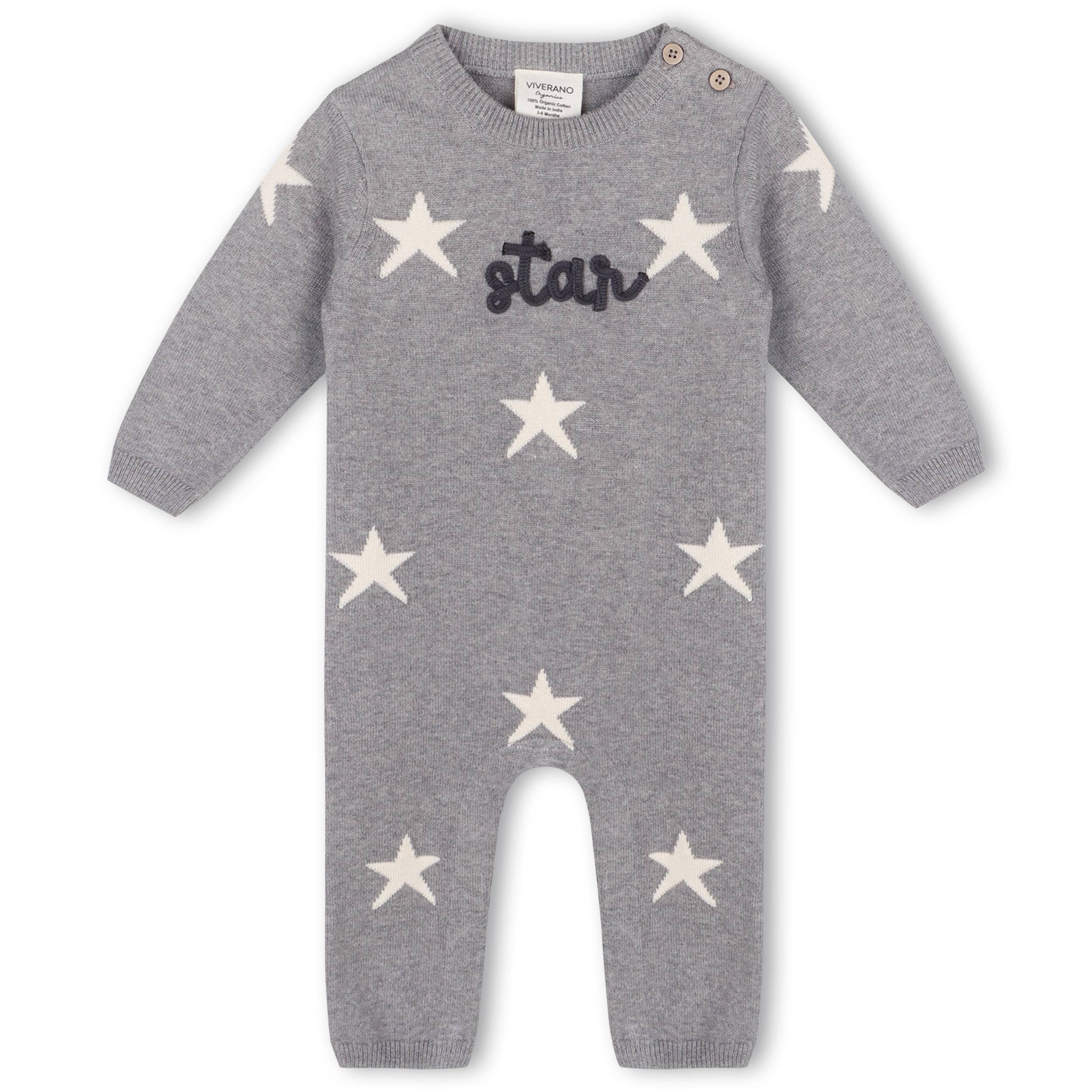 
  
  Star Jacquard Baby Sweater Knit Jumpsuit (Organic Cotton)
  
