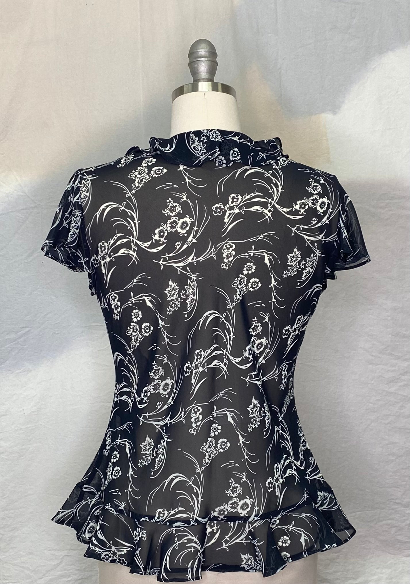 
  
  Chaps georgette navy print top
  
