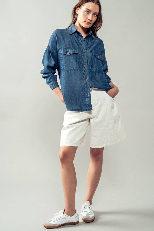 
  
  Relaxed Fit Chambray Shirt
  
