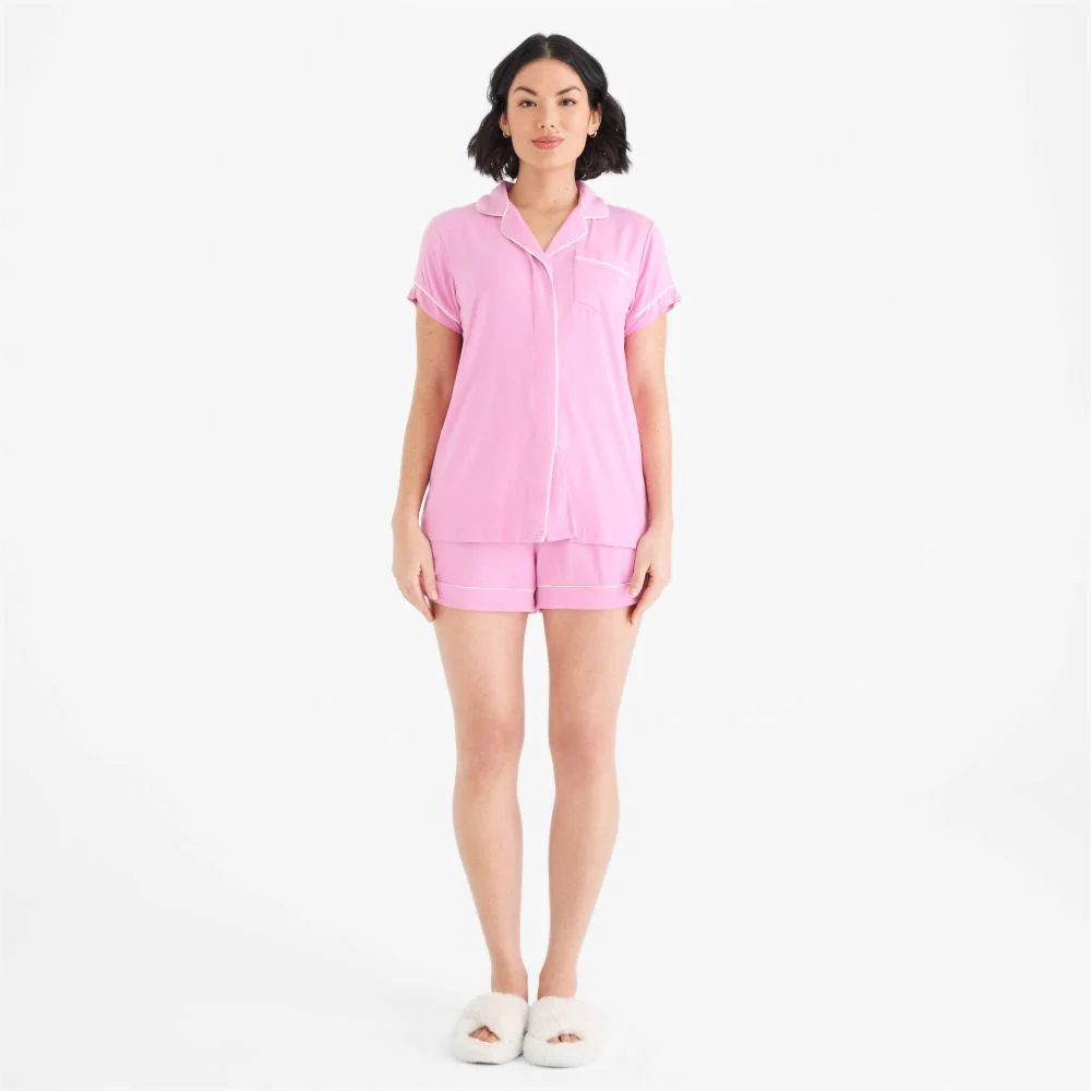 
  
  Women's Mauve Modal Magnetic Classic With A Twist Short Sleeve Pajama Set
  
