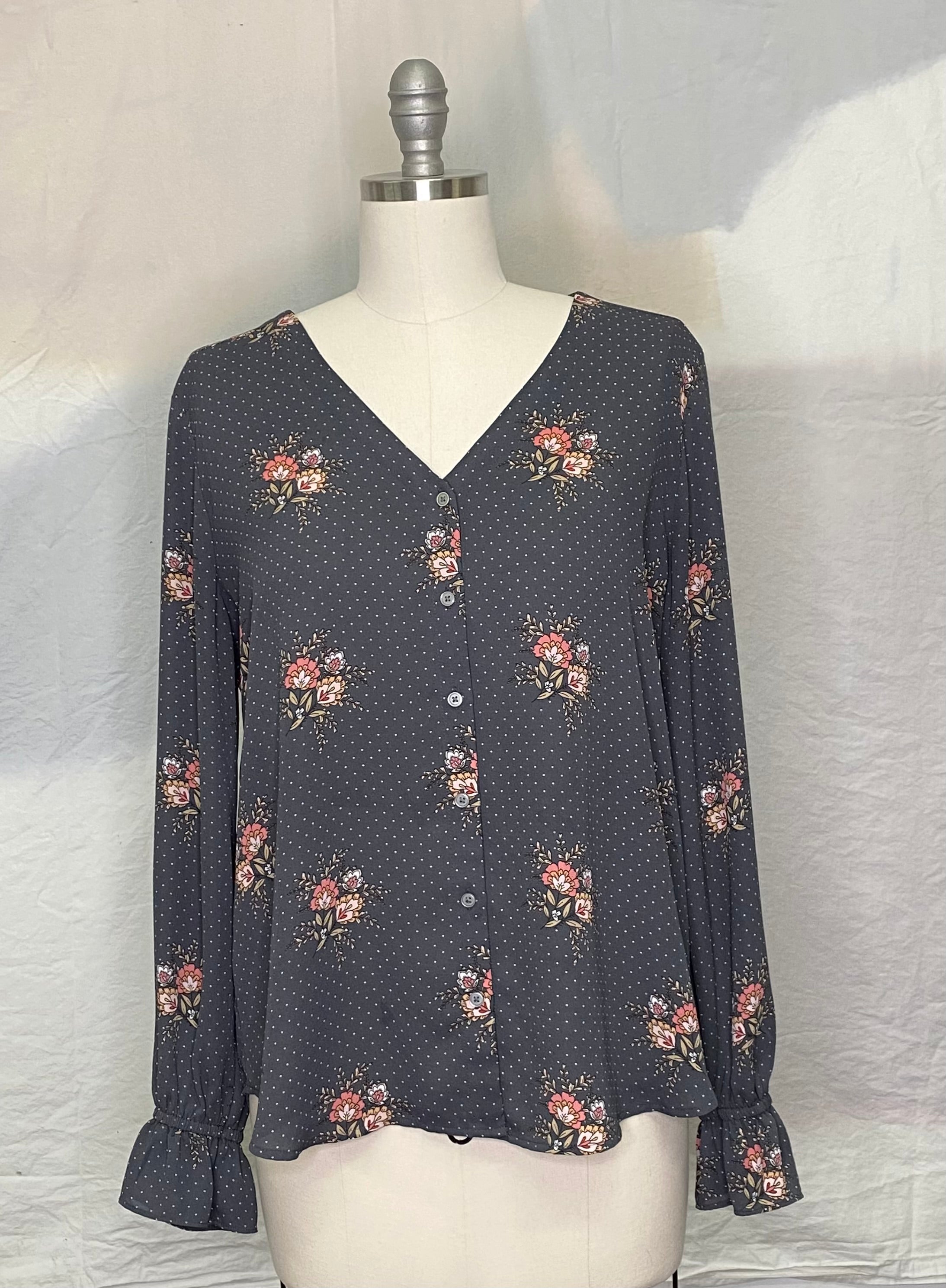 
  
  Loft gray print blouse
  
