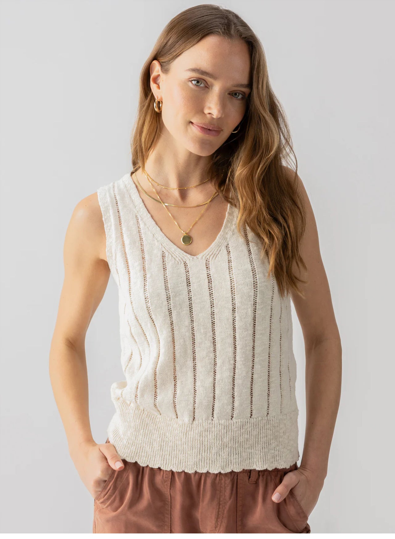 
  
  Vacation Mode Sweater Shell Tank Birch
  
