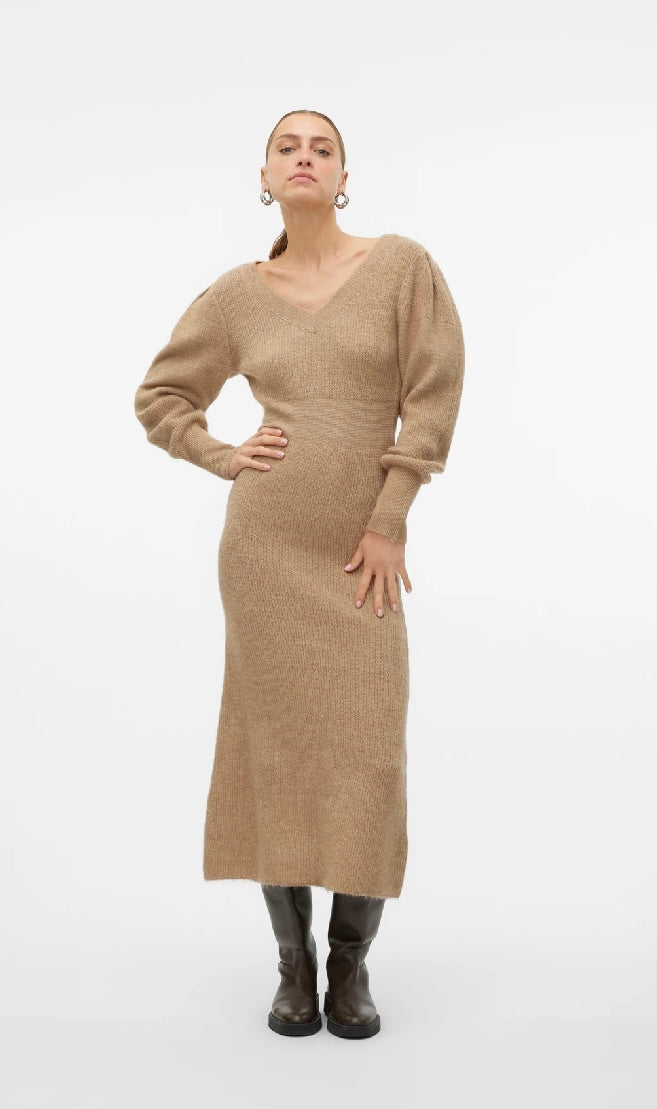 
  
  Angelina V-Neck Knit Dress
  
