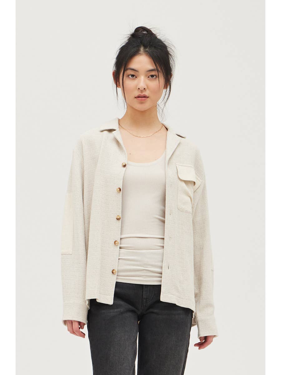 
  
  Texture Rayon Linen Jacket
  
