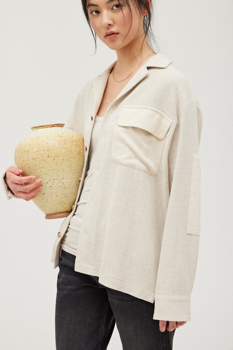 
  
  Texture Rayon Linen Jacket
  
