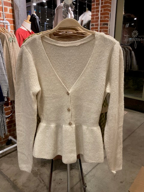 
  
  Billie Peplum Cardigan
  
