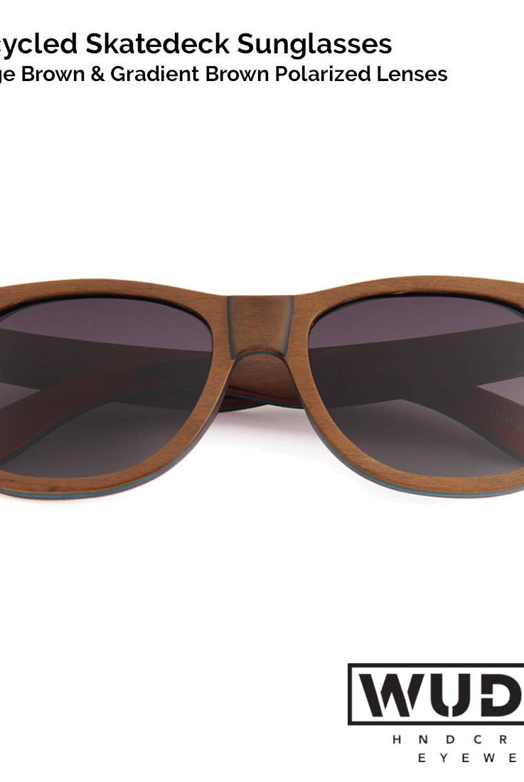 
  
  Wooden Recycled Skateboard Sunglasses
  
