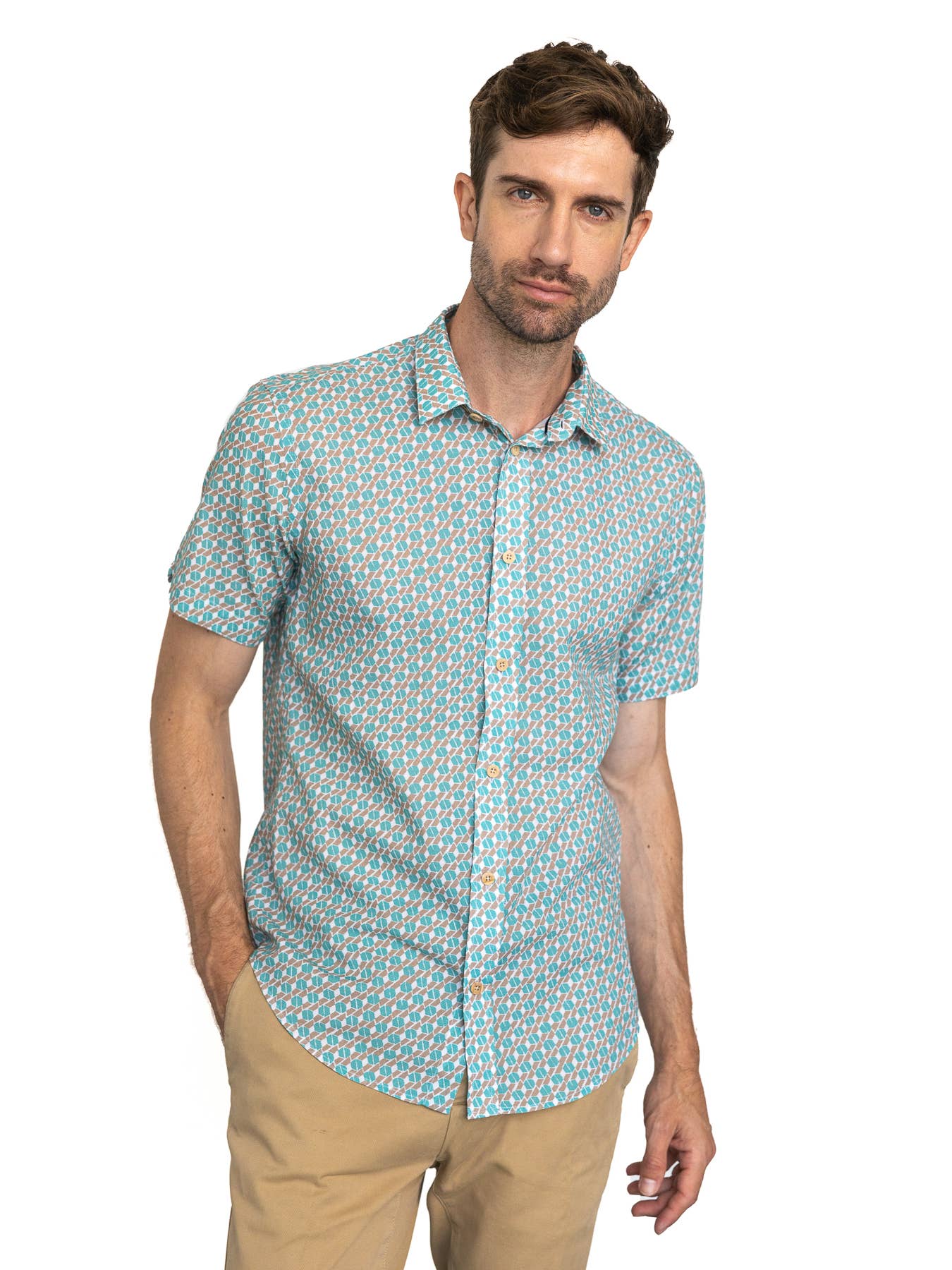 
  
  Rio Tiles Men’s Button Down Shirt
  
