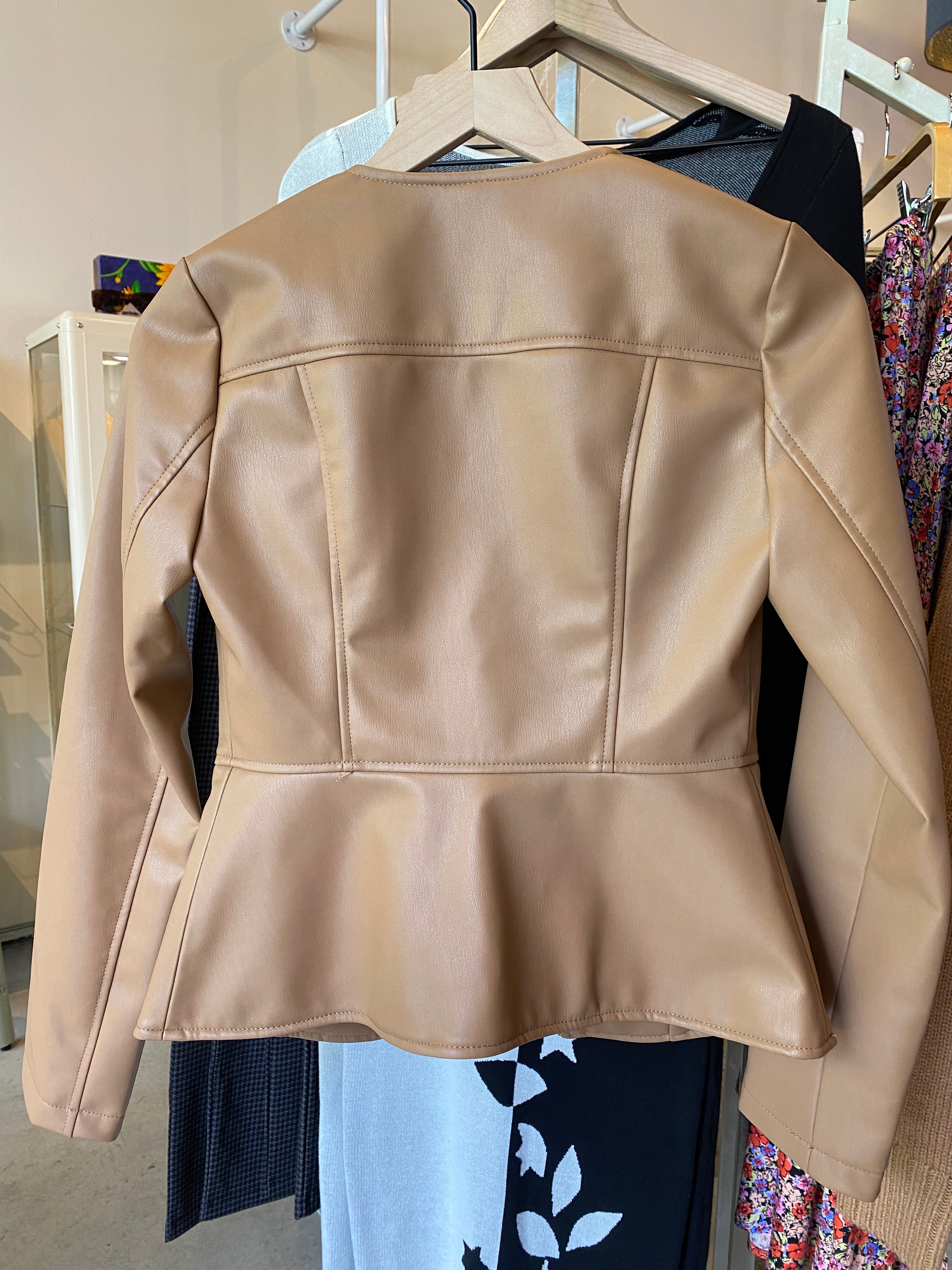 
  
  Zara Faux Leather peplum Jacket
  
