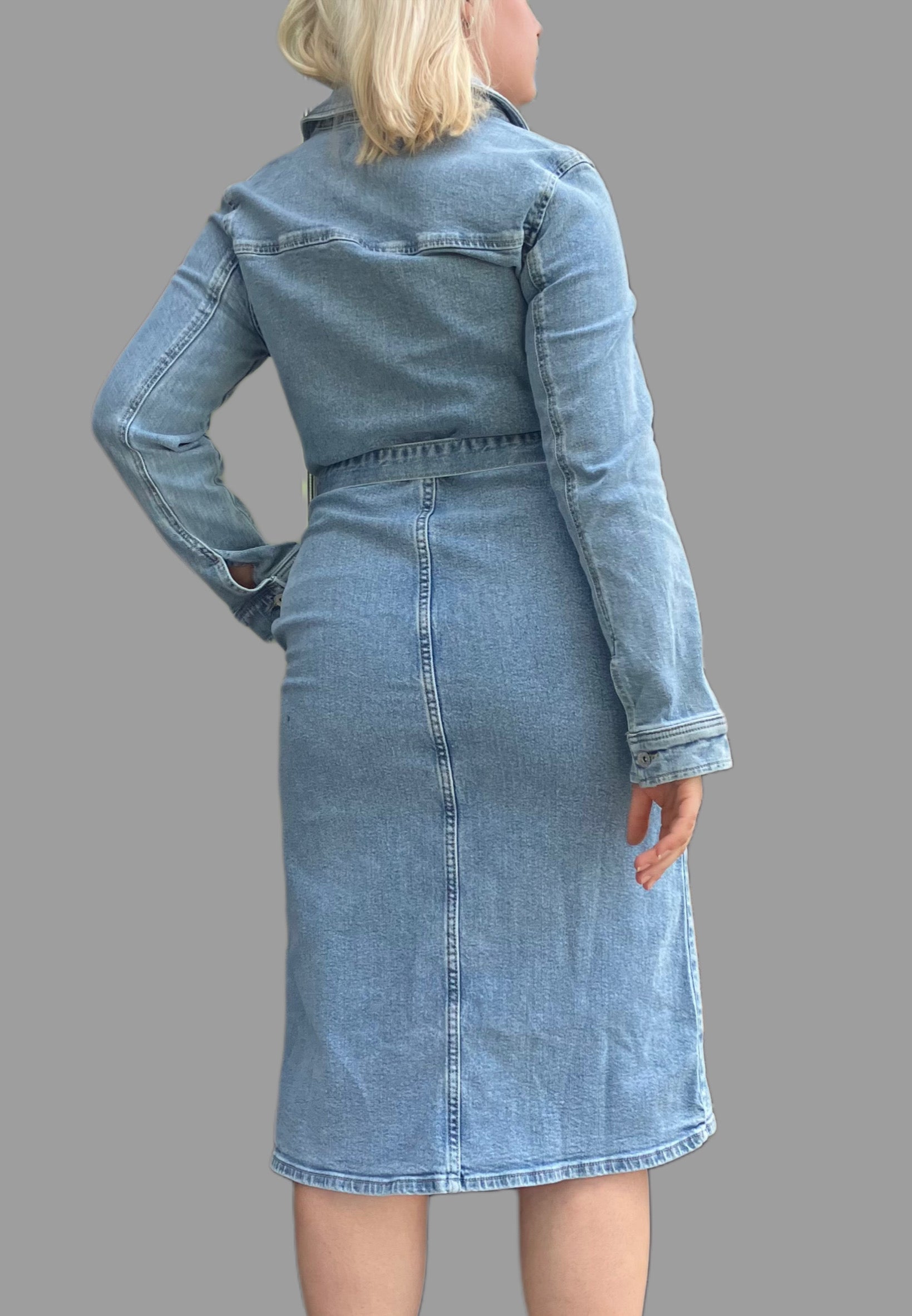 
  
  Wrapped Up Denim Dress
  
