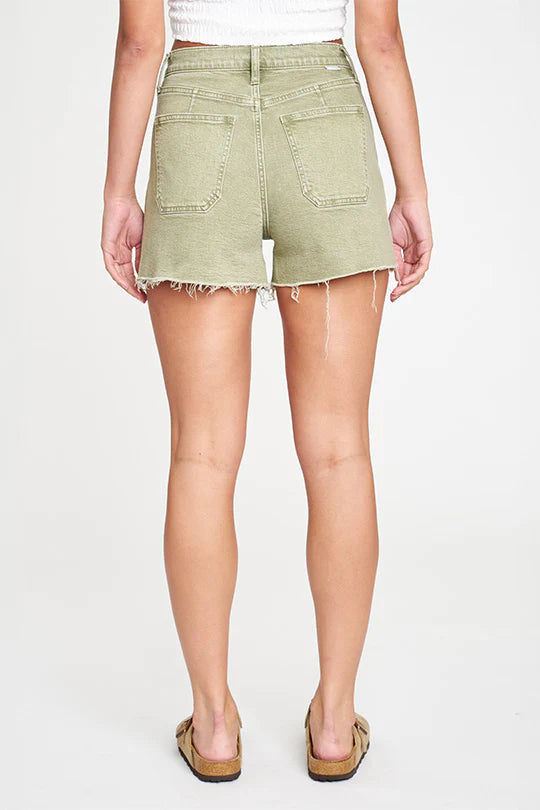 
  
  The Knockout High Rise Short in Matcha
  
