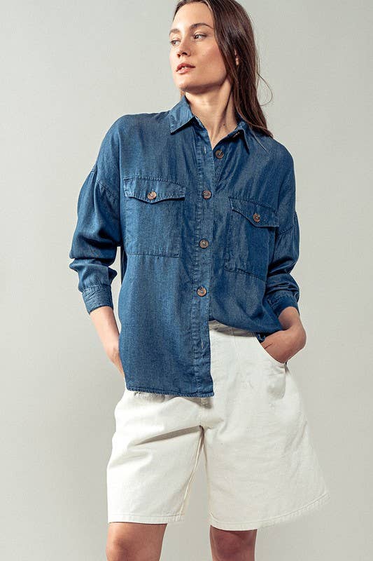 
  
  Relaxed Fit Chambray Shirt
  
