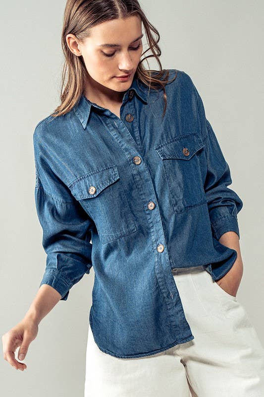 
  
  Relaxed Fit Chambray Shirt
  
