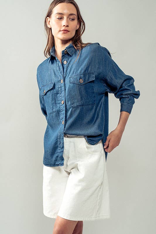 
  
  Relaxed Fit Chambray Shirt
  
