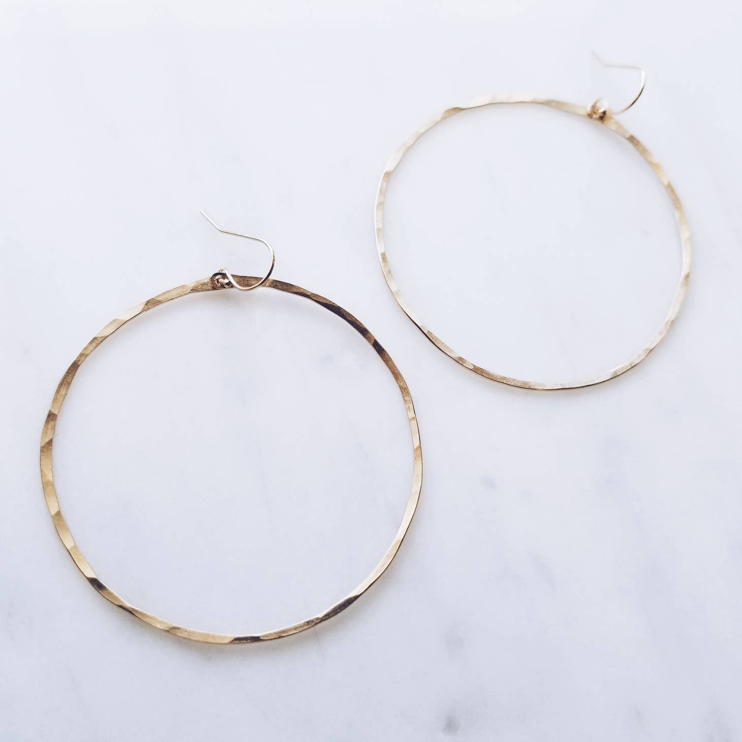 
  
  Large Faceted Hoop Earrings - 14k Gold Filled
  
