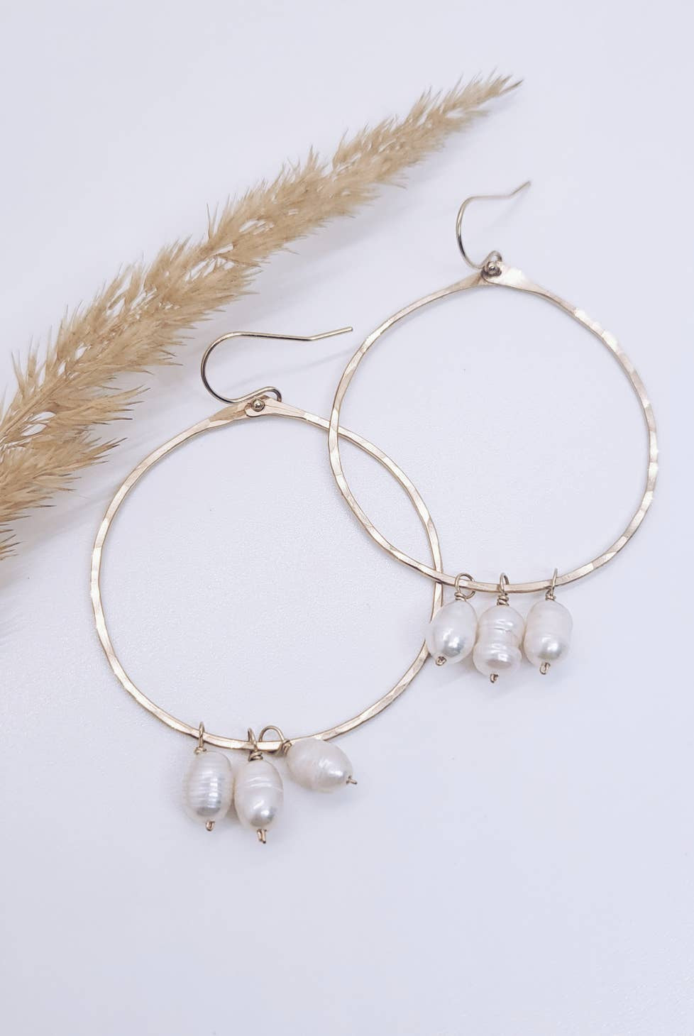 
  
  Sunny Bay 14k Gold Filled Pearl Hoops Earrings
  
