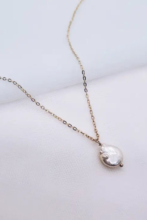 
  
  Handmade Gold Filled Necklace With Pearl
  
