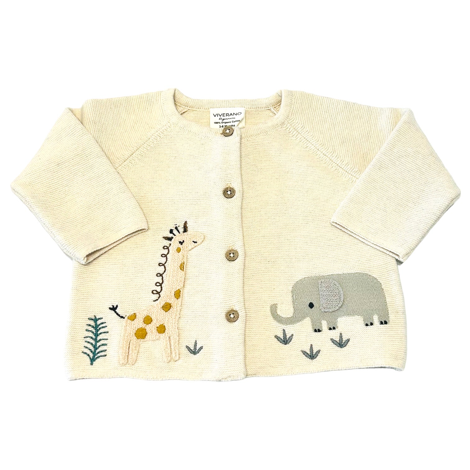 
  
  Animal Safari Embroidered Baby Cardigan Sweater (Organic)
  
