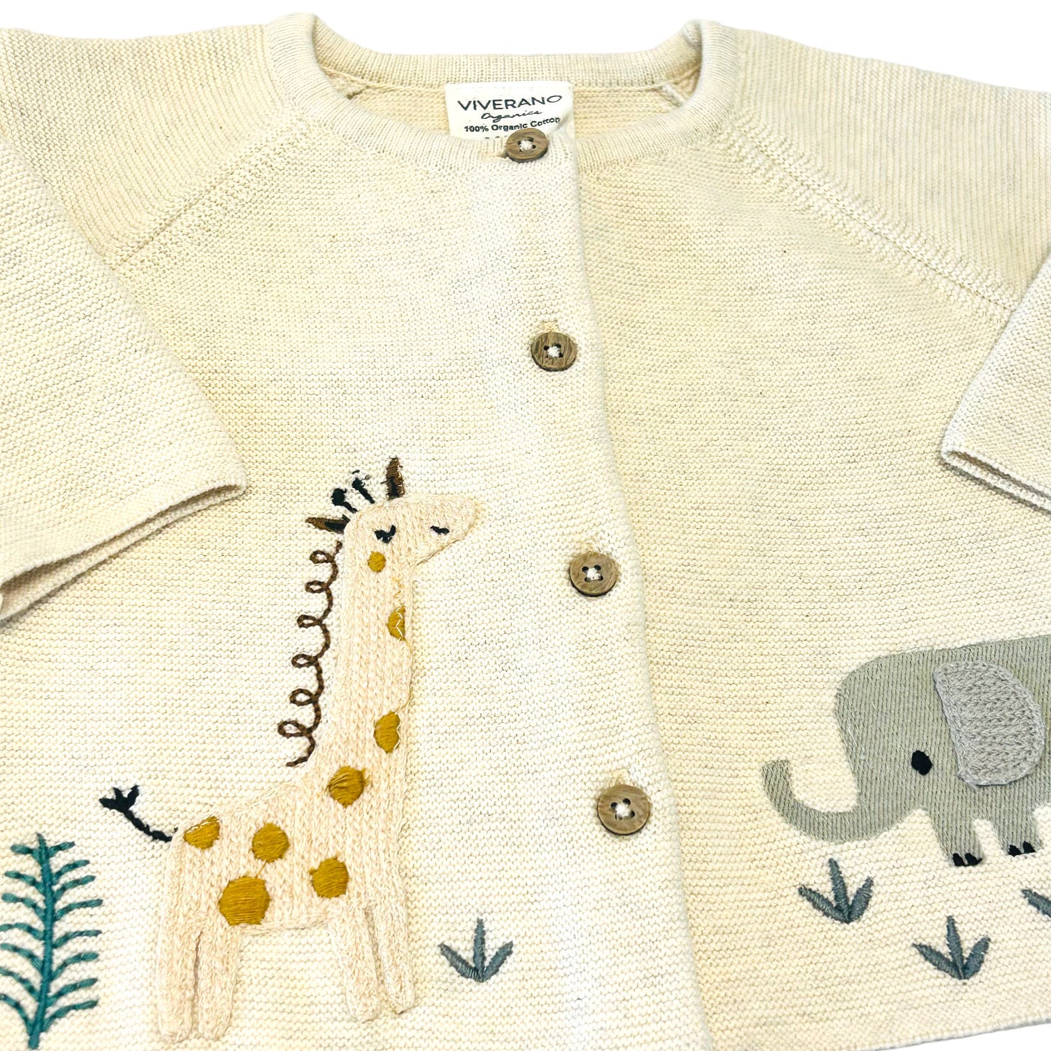 
  
  Animal Safari Embroidered Baby Cardigan Sweater (Organic)
  
